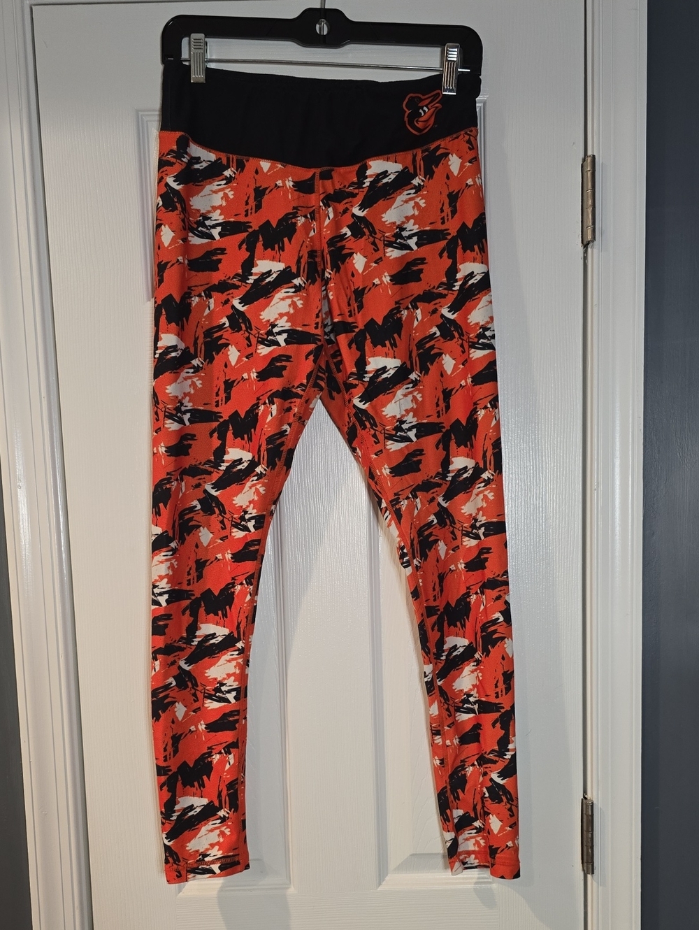 MLB Orioles Orange Camo Leggings with Black & White Accents